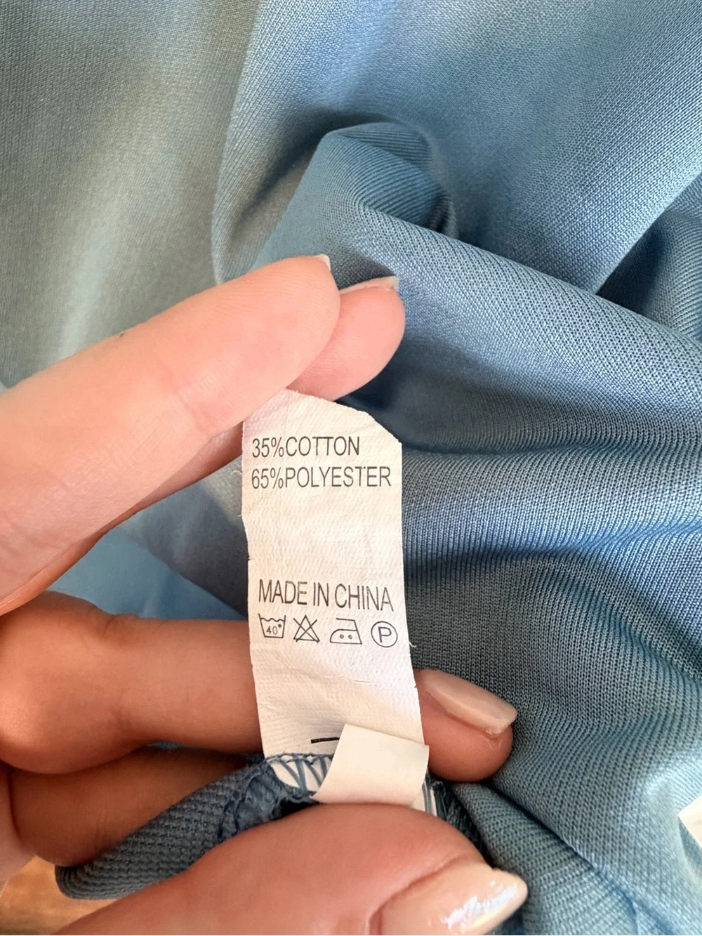Women's Long-Sleeve Polo Top in Light Blue